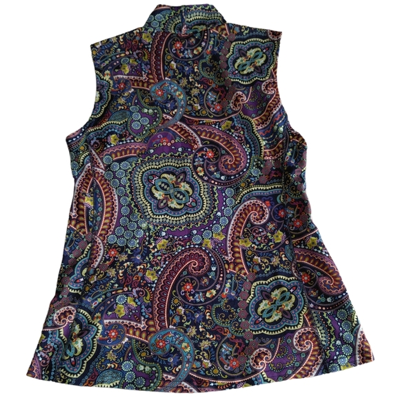 Kerrits Size Medium Paisley Sleeveless Top/Lightweight Vest - Picture 2 of 13